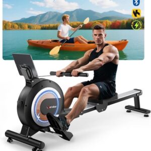 Ergonomische Roeimachine met 32 Weerstandsniveaus, Bluetooth & LED Display