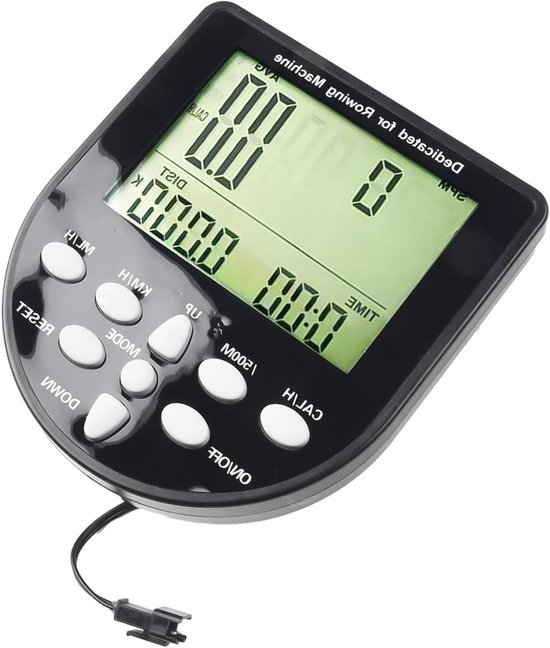 Roeimachine Monitor - Teller Roeitrainer - Trainingsgegevens Bijhouden - FTMS Protocol Ondersteuning - 130 x 116 x 33 mm - Zwart