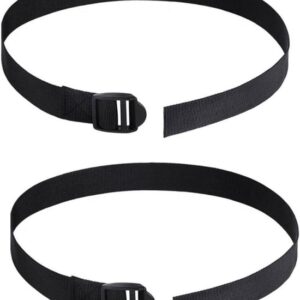 Roeiriemen Set - Voetriemen Fitness - Roeitraining - Verstelbaar Nylon - 2 Stuks - Zwart