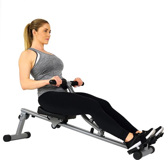 Roeitoestel - Roeimachine thuis - Full body training - 12 weerstandsniveaus - 100 kg max - Grijs