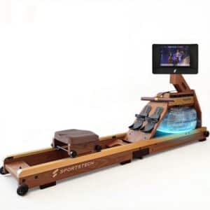 Sportstech AquaElite_WN_10 roeitrainer met water voor thuis, inklapbaar, LED-watertank, 10“ display met app, 360° draaibaar