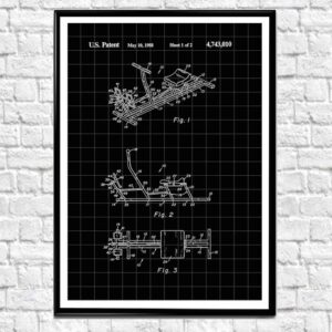 Roeimachine Muurkunst - Octrooi Afbeelding - Woonkamer Decoratie - Giclée Druktechniek - Meerdere Kleuren