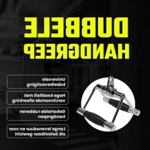 Roeigreep Meedraaiend - Parallelgreep Handvat - Kracht Training - Met Karabijnhaak - Maat M - Chroom Zwart