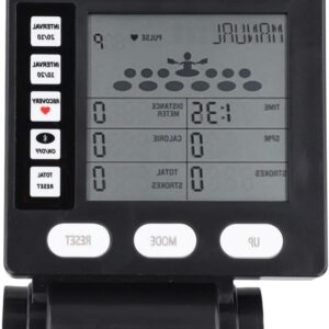 Roeitrainer Snelheidsmeter - Roeimachine Teller - Thuis Fitness - LCD Scherm - 15 x 14 x 5 cm - Zwart