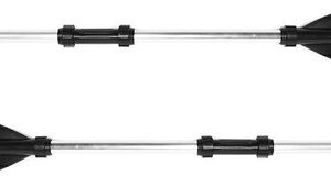 Roeispanen Set - Afneembare Peddels - Watersport Avontuur - Versterkte Aluminiumlegering - 125 Cm - Zwart Zilver