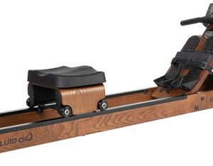 Fluid Rower EU-ROW 3 Walnut - Opklapbaar - Roeimachine met 5 weerstanden - Roeiapparaat voor thuis - Verstelbaar - Water weerstand - Inclusief hartslagfunctie