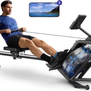 Waterroeimachine - Roeiapparaat Fitness - Thuis Trainen - 45 Graden Kantelontwerp - 108 x 46 x 38 CM - Zwart