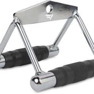 Roeistang Kabelgreep - Handgreep Fitness - Gerichte Rugtraining - Ergonomische Handgrepen - 14x11x14 cm - Zilver