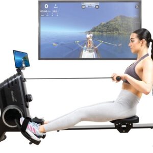 Skandika roeitrainer Oxford Pro - Magneetrem, Bluetooth, indoor roeitoestel met app, 8 weerstandsniveaus, tot 120 kg | Roeitrainer voor thuis, roeimachine, krachttraining, roeitrainers