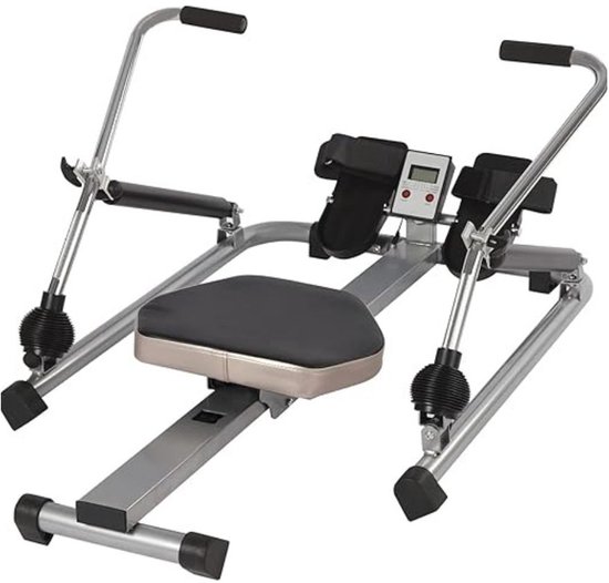 Roeitrainer Inklapbaar - Hometrainer - Roeimachine Fitness - Zilver en Zwart