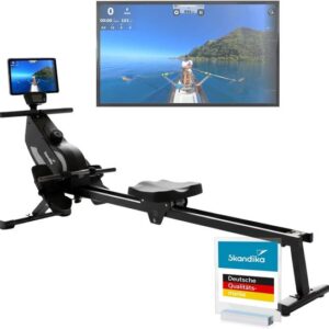 Roeitoestel Thuis - Fitnessapparaat - Krachtraining - 16 standen magneetweerstand - 160x50x75 cm - Zwart