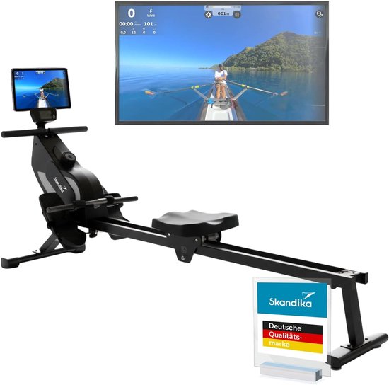 Roeitoestel Thuis - Fitnessapparaat - Krachtraining - 16 standen magneetweerstand - 160x50x75 cm - Zwart