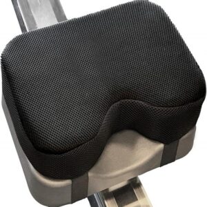 Roei zitkussen - Traagschuim pad - Comfortabel trainen - Antislip met riemen - 32 x 22 x 7 cm - Zwart
