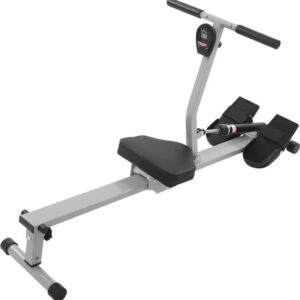 Roeitoestel - Fitnessroeitrainer - Thuis sporten - 12 Weerstandsniveaus - 30 x 125 cm - Zwart grijs