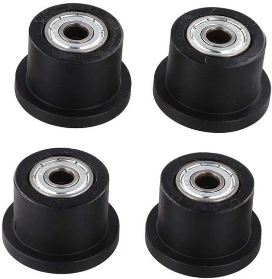 Roeimachine Wielen - Zitwielen Set - Fitness Onderhoud - Stille Nylon Lagers - 4 Stuks 8mm - Zwart