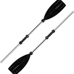 Aluminium Peddels - Roeispanen Paar - Watersport Activiteiten - Afneembaar Ontwerp - 1.25 Meter - Zilver Zwart