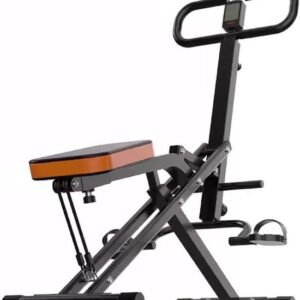 Squat Roeimachine - Fitnessapparaat Thuistrainer - Full Body Workout - Dubbele Rupsband Stabiliteit - 100 kg Draagvermogen - Zwart