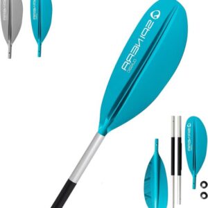 Kayak Peddel - Roeispaan Kajak - Watersport - Demonteerbaar in 4 delen - 240 cm - Groenblauw