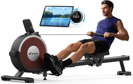 Roeimachine voor thuis met Bluetooth en 16 Weerstandsniveaus - Ruimtebesparend en Stil