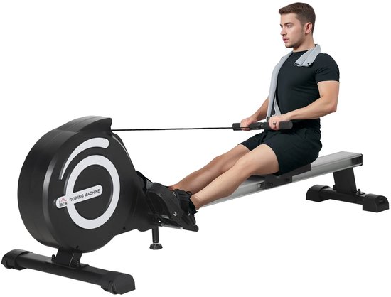 Roeitrainer - Roeimachine - Roeiapparaat - Roeitrainers - Crosstrainer - Inklapbaar - 120 kg - 8 Weerstandniveaus - Zwart