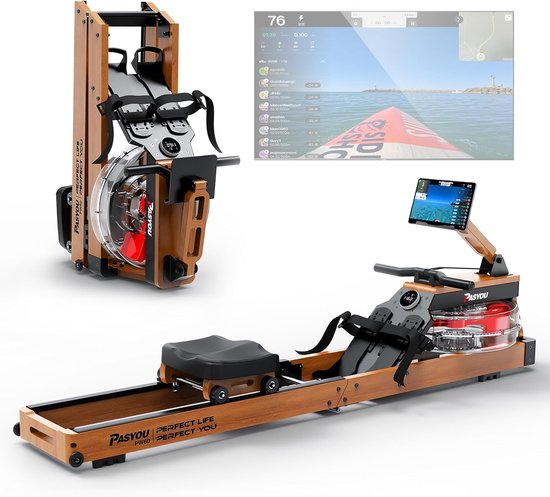Opvouwbare Roeimachine voor Thuis met Bluetooth-display en Verstelbare Tablethouder