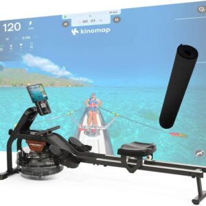 Roeitrainer Garda met waterweerstand – verhoogde zitting – Bluetooth – 120 kg incl. vloerbeschermingsmat