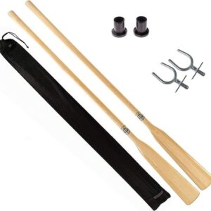 Roei Set - Peddel set - Watersport - Inclusief Roeizak - 165 cm - Zwart Hout Staal