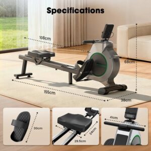 Lilac & Lily Magnetische Roeitrainer - Roeiapparaat met 16 weerstandsniveaus - Fitness Roeimachine met LED-display - Tot 150 KG