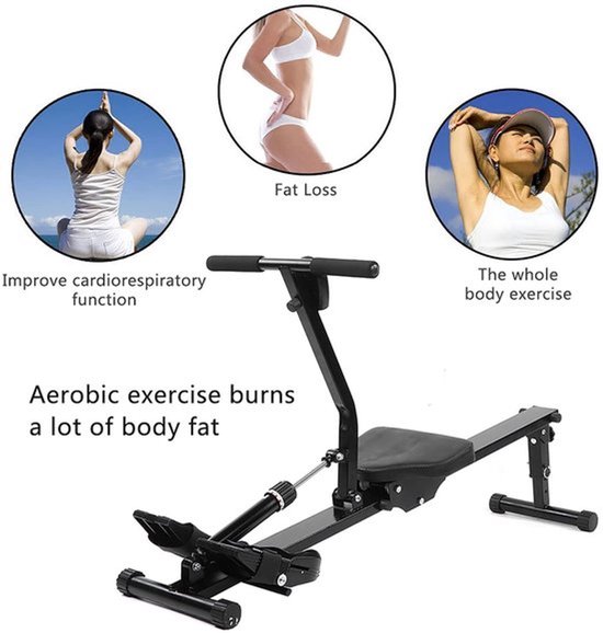 Roeimachine - Fitnessapparaat - Opvouwbaar en ergonomisch - Verstelbare weerstand - Geschikt voor thuisgebruik - 120 kg max belasting