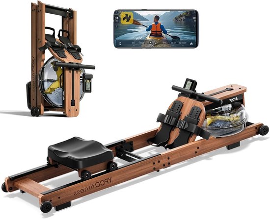 Roeitoestel voor Thuis - Indoor Roeier Waterroeier - Full Body Workout - Opvouwbaar Ontwerp - Tot 160 kg - Zwart