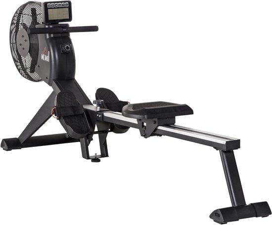 Roeitrainer - Roeimachine Fitnessapparaat - Full Body Workout - 16 Weerstandsniveaus - 225 x 55 x 88 cm - Zwart