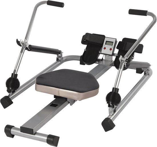 Roeimachine - Cardio trainer - Full body workout - Hydraulische weerstand - Max 120 kg - Zilver zwart