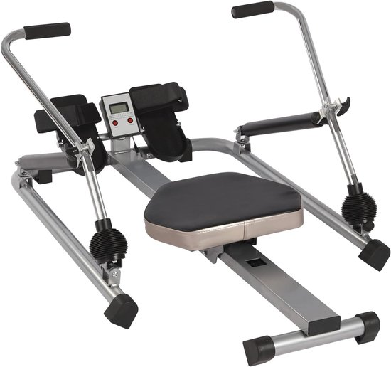 M-Goods Roeimachine met LCD-scherm - Hydraulische Weerstand - Volledige Lichaamsbeweging - Thuis Fitnessapparaat - Max 120 kg