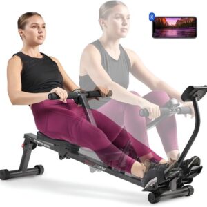 Roeimachine - Verstelbare Roeimachine - 12 Weerstandsniveaus - Fitness Compact Machine - Zwart - 148cm x 51cm x 63cm