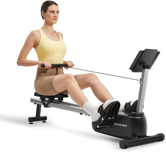 Roeitrainer voor Thuis - Indoor Roeimachine - Full Body Workout - 24 Weerstandsniveaus - 350LBS Capaciteit - Zwart