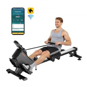 Roeitrainer Magnetische Weerstand 16 Niveaus - 158 Kg Max Belastbaar - Zwart Staal ABS - Voor Thuisgebruik Fitness