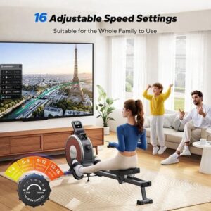 Roeitrainer – Roeimachine – Fitnessapparaat – Thuistrainer – Magnetisch Weerstandssysteem – 16 Weerstandsniveaus – Ergonomische Zitting